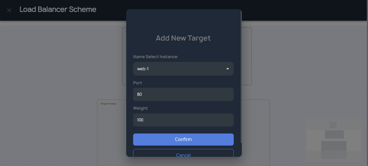 Dialog Add Target