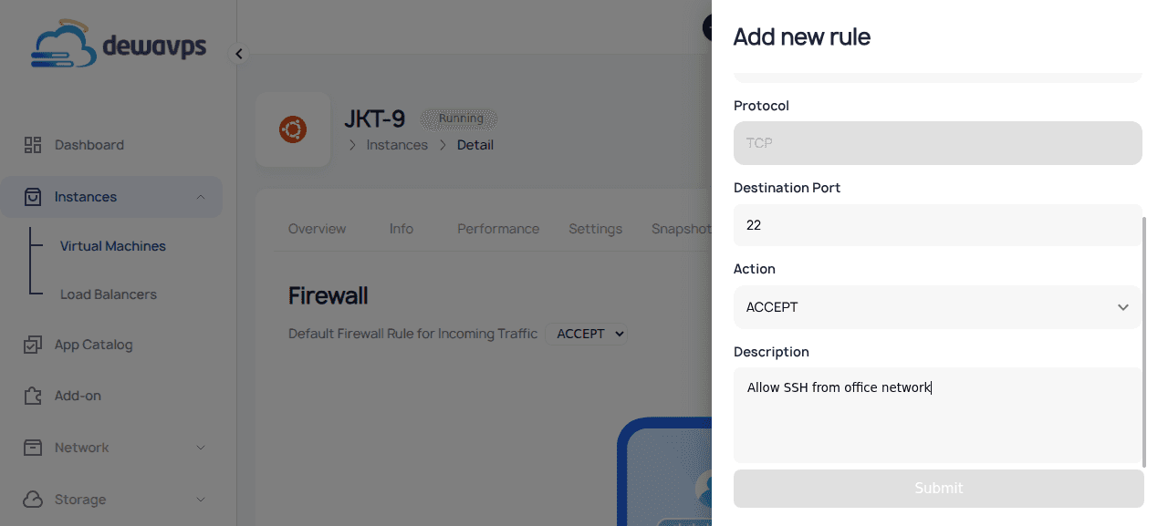 Form Firewall Terisi